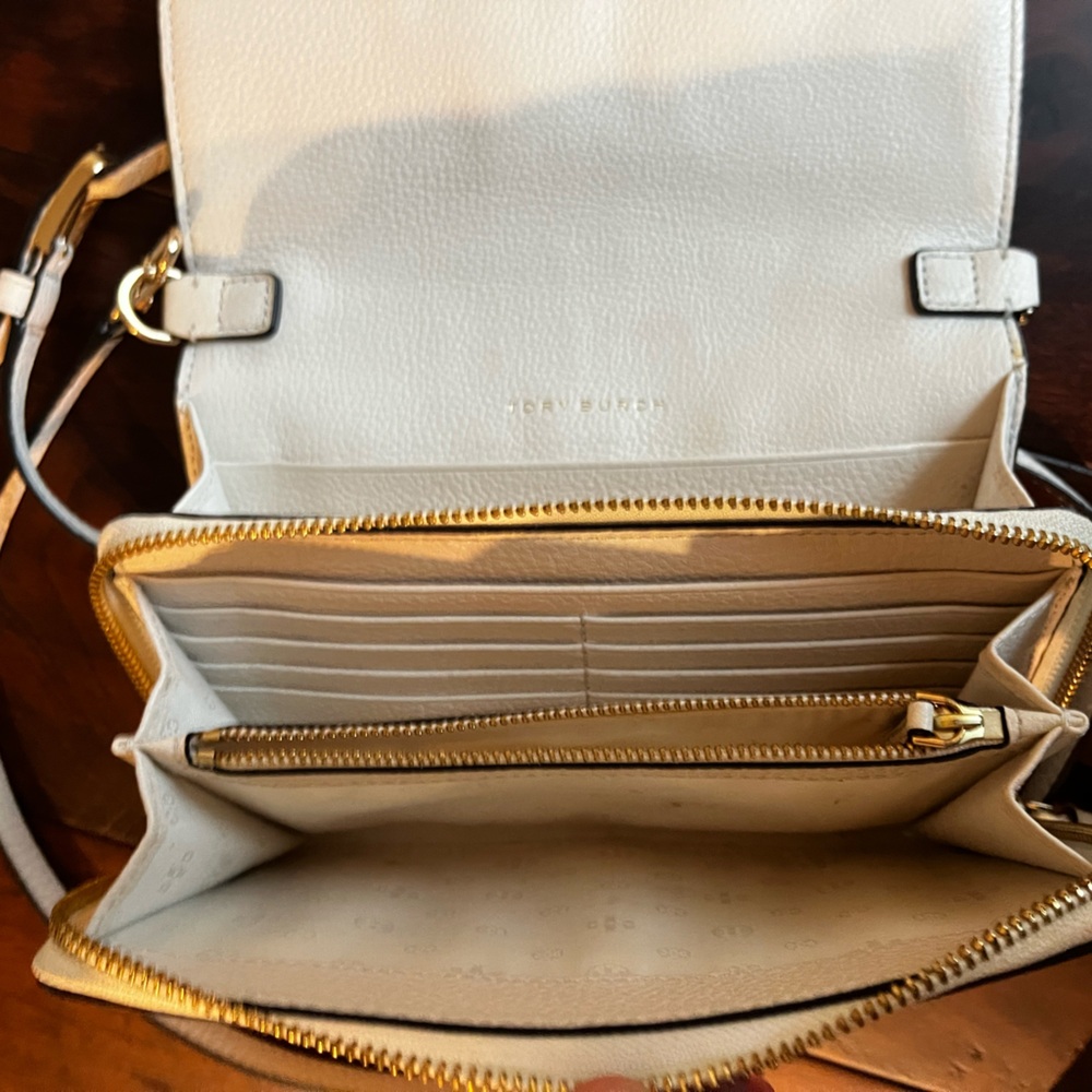 Tory Burch Harper Leather Crossbody Wallet, Ivory - Picture 6 of 7